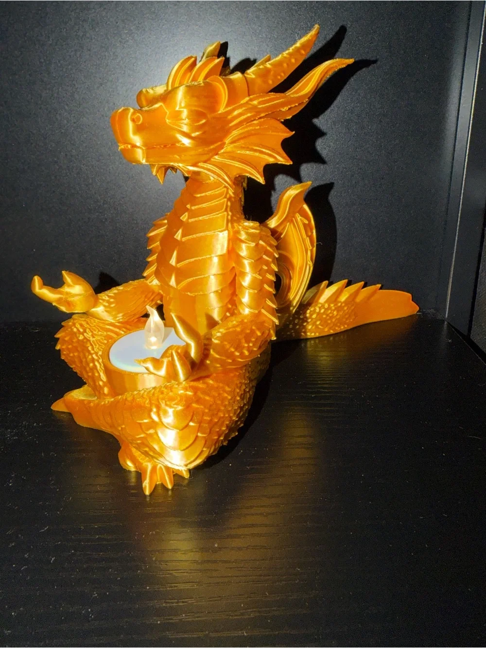 Golden Dragon Tealight Holder - Gold Home Accent